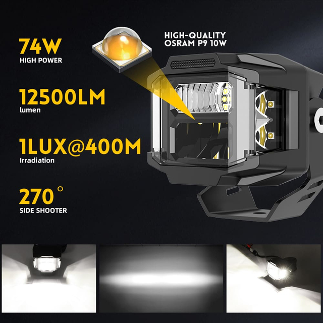  3 Inch Led Light Pods with Side Shooter for Trucks-F996DZ-3