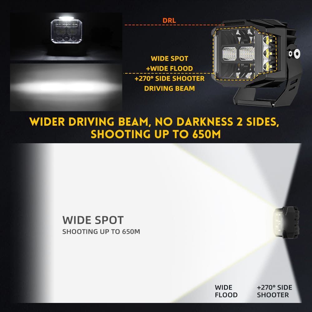 5Inch 122W Side Shooter Driving Lights with Combo Beam