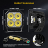 60W Cube LED Pod Side Shooter Amber Backlight for jeep F993-3 