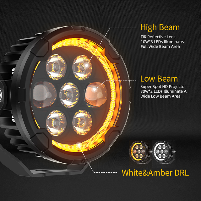 4.5INCH Auxiliary Motorcycle Spotlight with Projector Lens