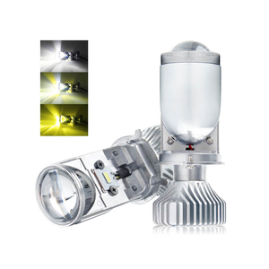 H4 Three Colors LED Headlight Bulb with Mini Projector Lens JG-Y6