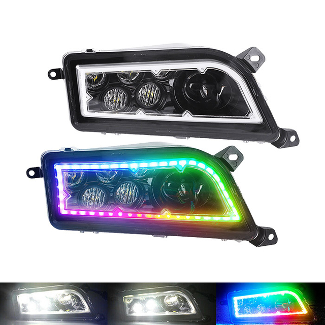 Polaris RZR ATV Headlights with RGB Halo Ring JG-R001-R