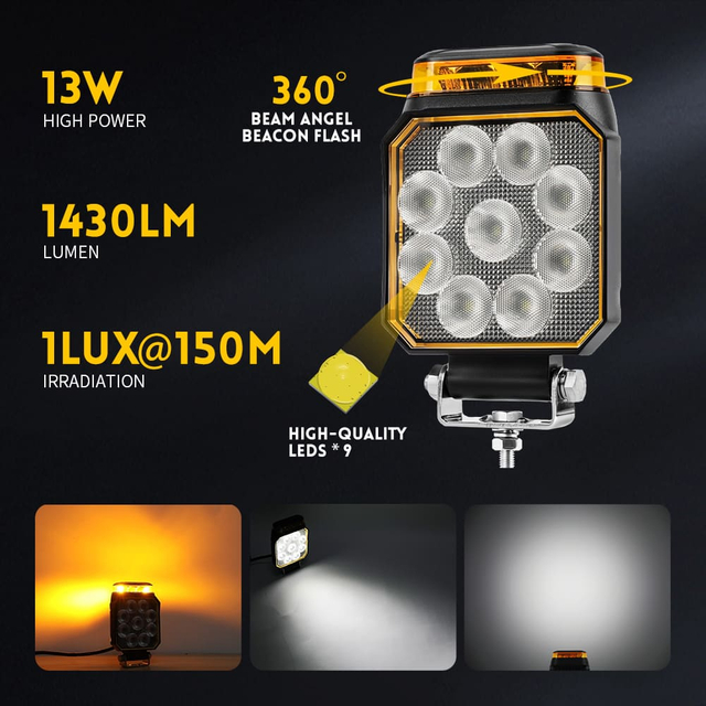 E-mark 4inch work light reverse light with Amber Strobe Function -JS-C930