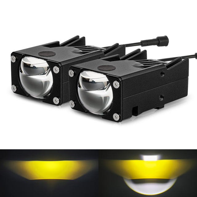 Upgrade Super Bright Dual Color High Low Beam Projector Lens Grill Lights -JG-993pro