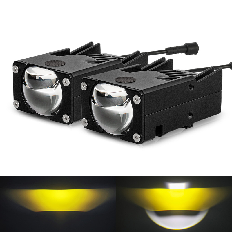 Upgrade Super Bright Dual Color High Low Beam Projector Lens Grill Lights -JG-993pro