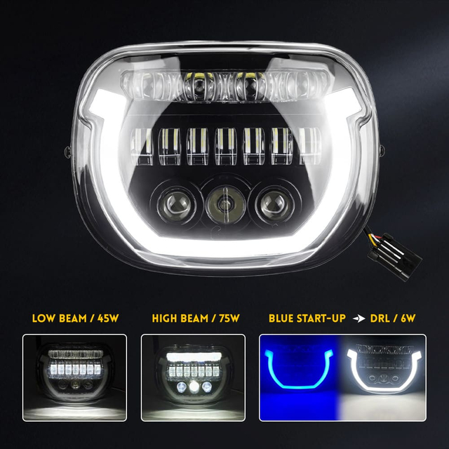 Motorcycle LED Headlight High Low Beam for Harley Fat Bob FXFB 2018-2019-HL-1004