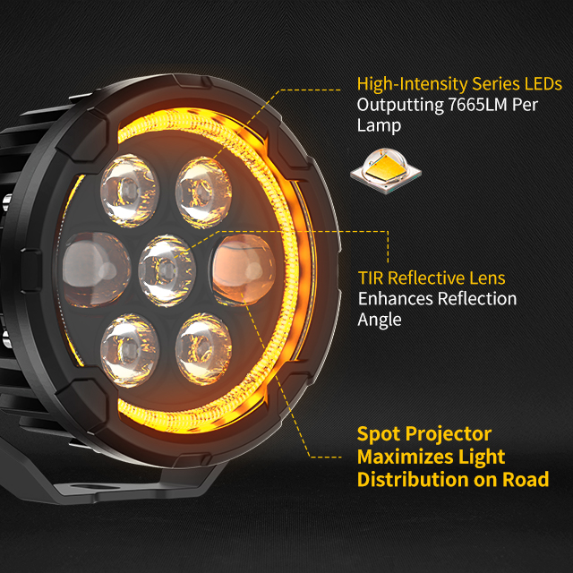 4.5INCH Auxiliary Motorcycle Spotlight with Projector Lens