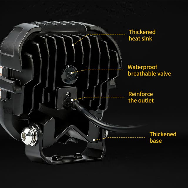 ECE R10 Certified Square Tractor Work Lights with 3D DRL