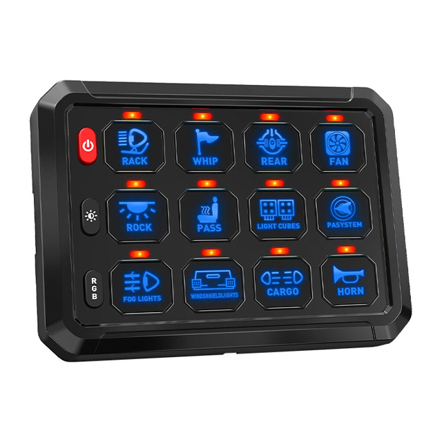 12 Gang Car Switch Panel Wholesale for 12V Vehicle and Boat