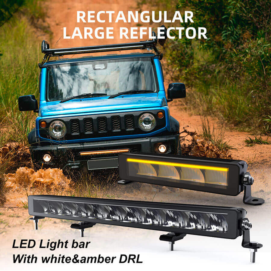 Single Row Light Bar with DRL(Amber+White) JG-58-ZH details