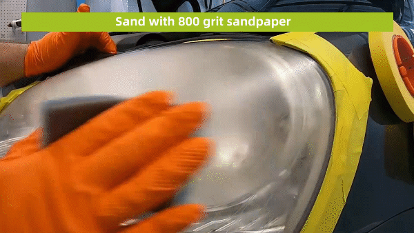 Sand with 800 grit sandpaper