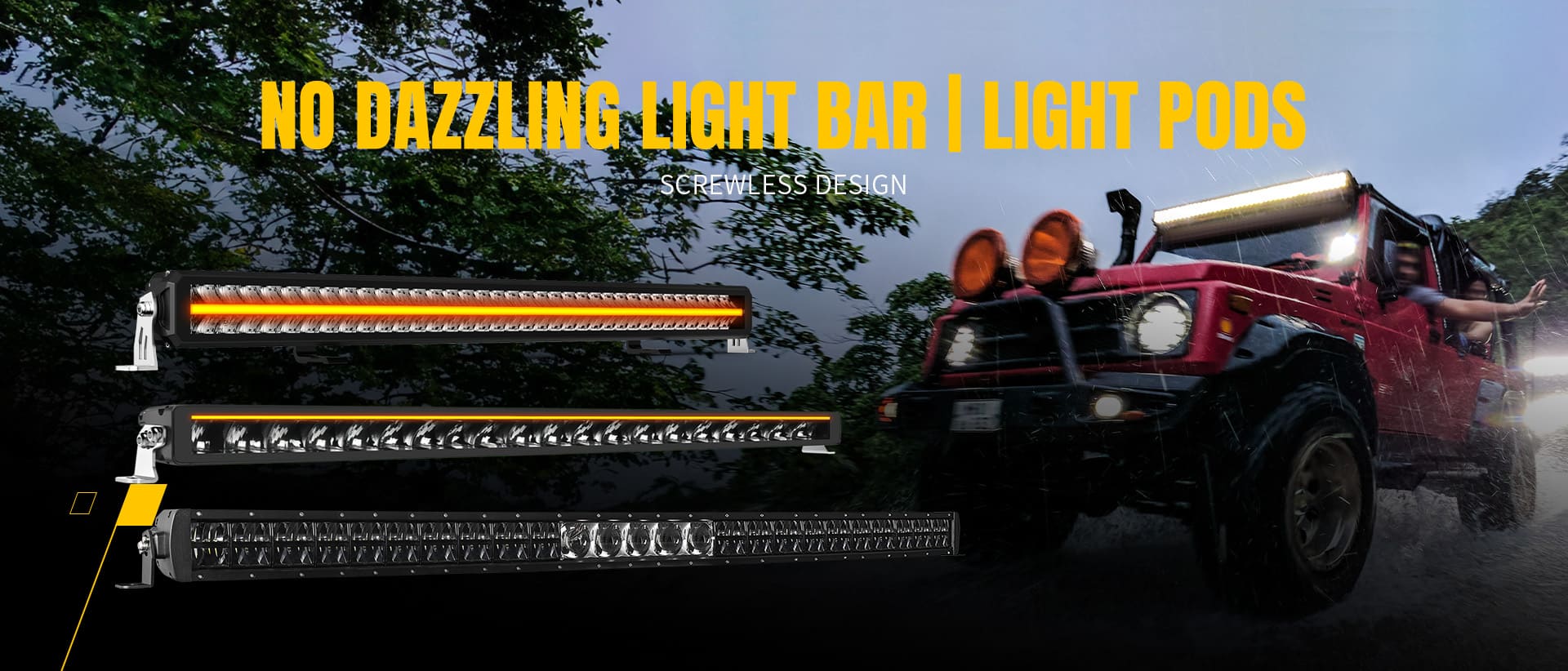 No-dazzle-light-bars-pods-screwless-design