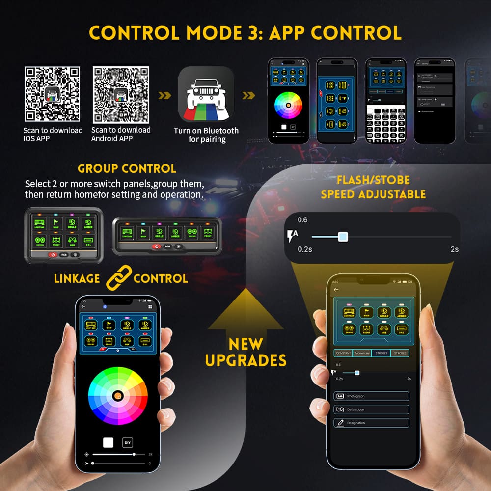 8 Gang RGB Switch Panel with APP&Remote Control-KZ-CP-8-WX-YK-APP