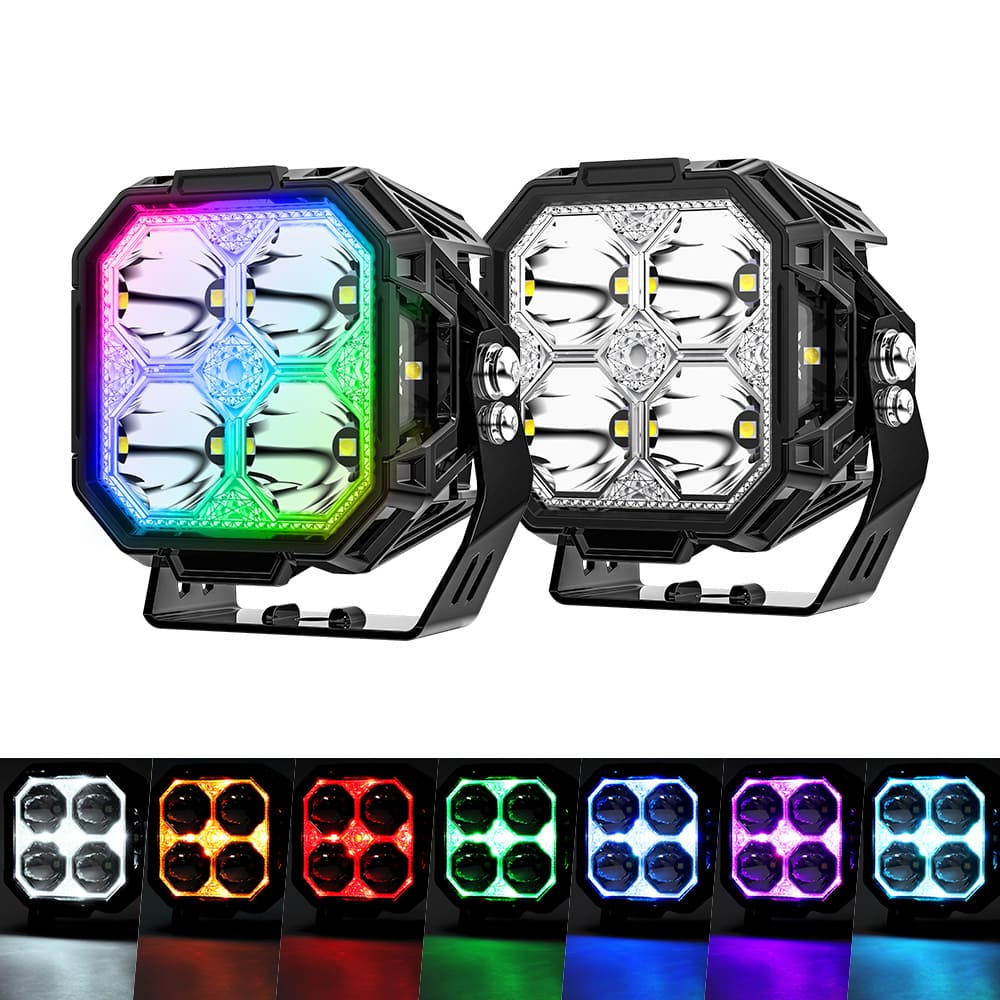 3” Side Shooter Off Road Light Pods with RGB Backlit 
