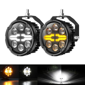 4.5 Inch Motorcycle LED Spotlights with X-Shaped DRL