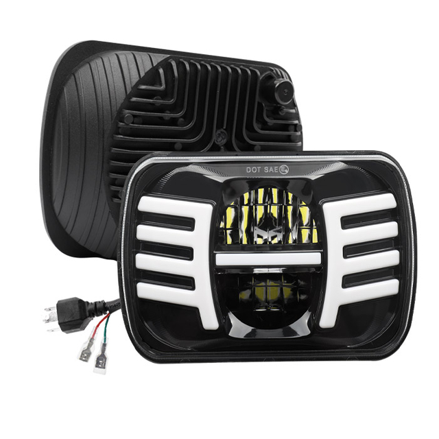 7x6 Led Headlights with Wings Position Lights JG-T002FF