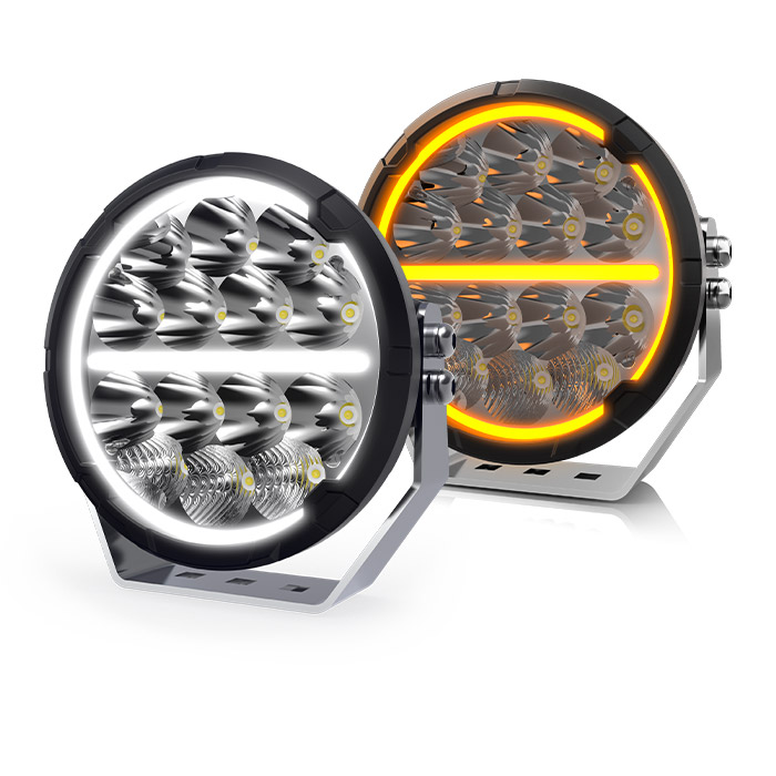 7 inch Round Driving Lights with Amber White DRL JG-D065