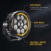 Upgraded 4.5 Inch TIR Lens High Low Beam Motorcycle Spotlight with Amber DRL –D040-9-C
