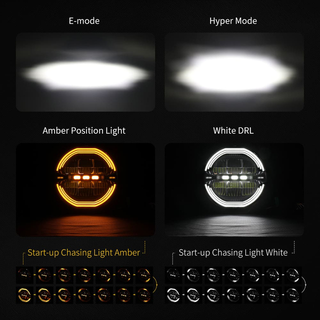 9 Inch Anti Glare Round Driving Light with White & Amber DRL-D091-6