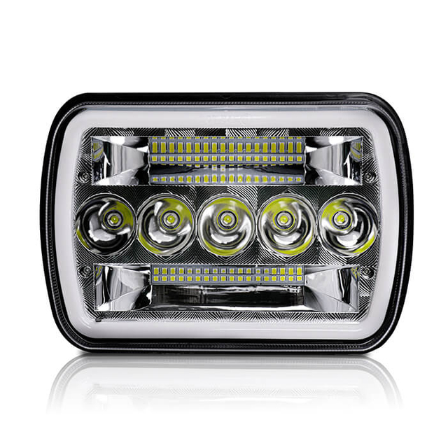 7x6 Angel Eyes DRL Led Square Headlight for Truck JG-1003-HP