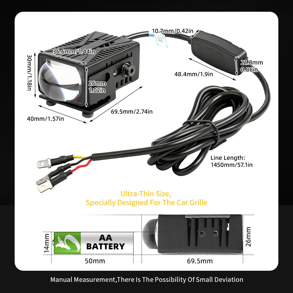 Ultra-Slim 25W LED Grille Light System with Control Box