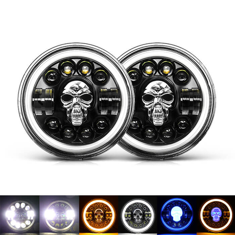 7 inch Skull RGB Led Headlight JG-J003K from China Manufacturer