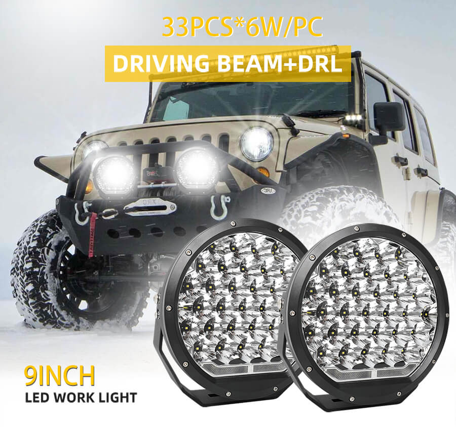 9 inch Round off Road Lights with DRL JG-D001 details
