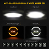 9 Inch Anti Glare Round Driving Light with White & Amber DRL-D091-6
