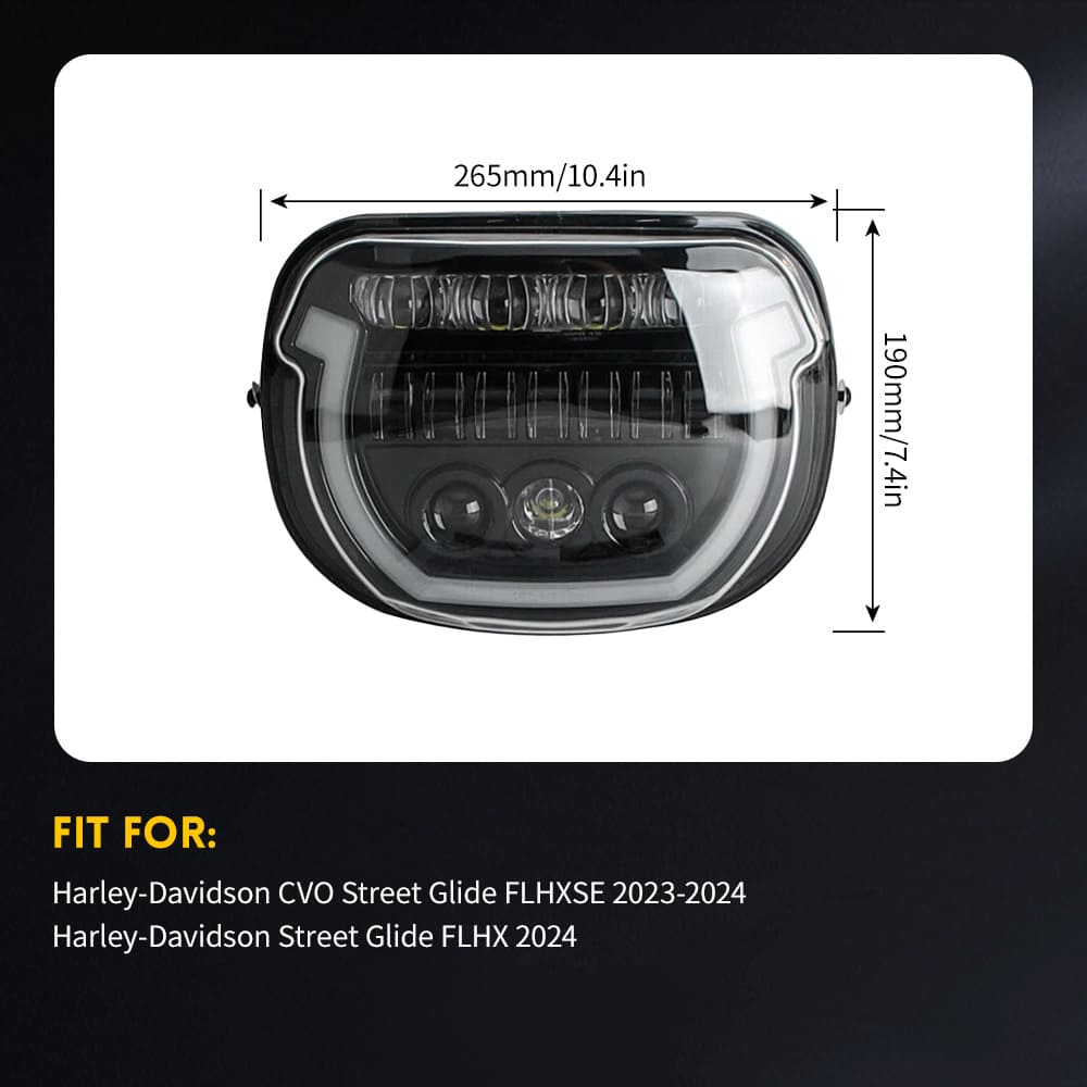 Motorcycle LED Headlight High Low Beam for Harley Fat Bob FXFB 2018-2019-HL-1004