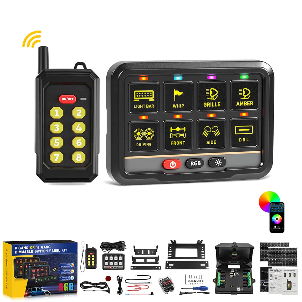8 Gang RGB Switch Panel with APP&Remote Control-KZ-CP-8-WX-YK-APP