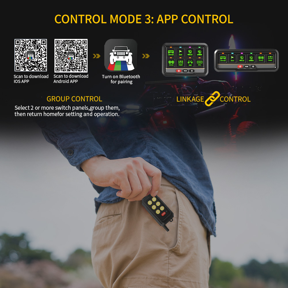 6 Gang RGB Switch Panel with APP&Remote Control-KZ-CP-6-WX-YK-APP