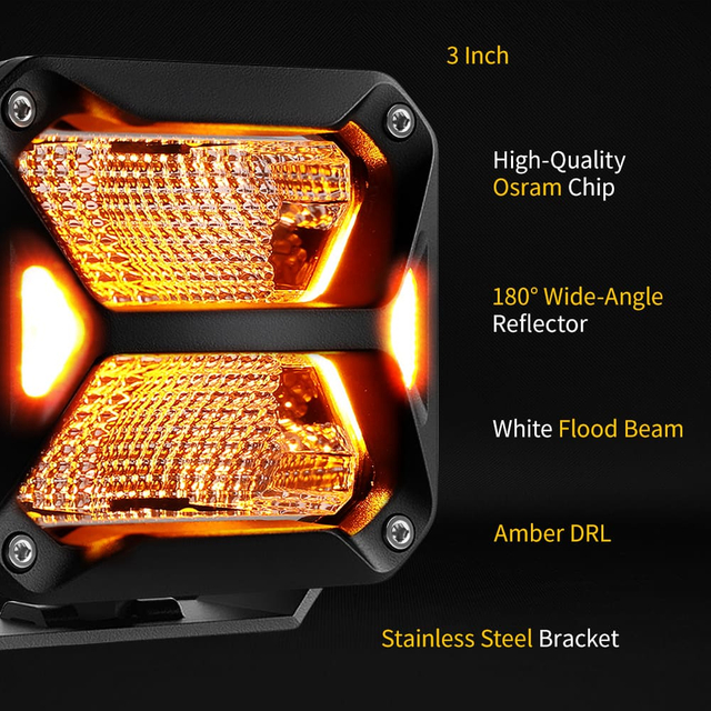 3 Inch LED Work Lamp 35W Flood Beam ECE R10 Approved-Y995-3IN-F