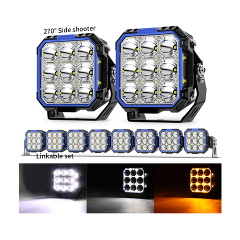 5inch Side Shooter LED Pod Lights With White&Amber DRL-F995-13