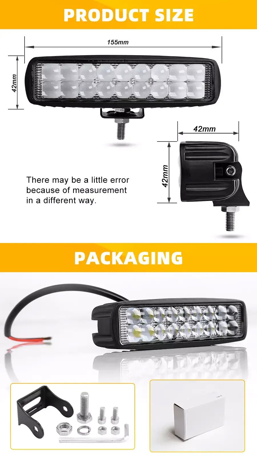 6 inch 4D Reflector Mini Light Bar for Boat ATVTruck JG-921C size