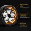 60W Round Motorbike LED Spotlights with Amber DRL-MC-5
