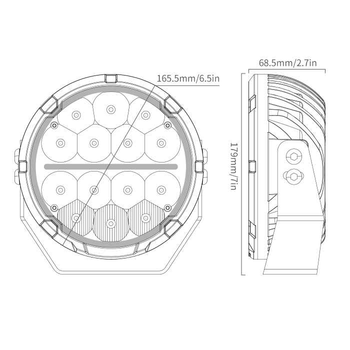6.5 Inch Combo Beam LED Driving Light with Dynamic DRL