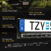 E-mark Certified License Plate Bracket with LED Driving Light Bar