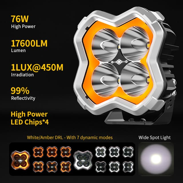 5 Inch pod light with Dynamic Chasing DRL