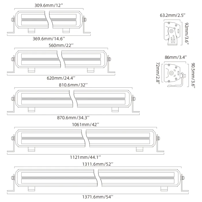 Dual Row LED Light Bar with DRL — Amber & White Beam