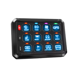 12 Gang Car Switch Panel Wholesale for 12V Vehicle and Boat-KZ-CP-12-RGB-ACC-WX-960E