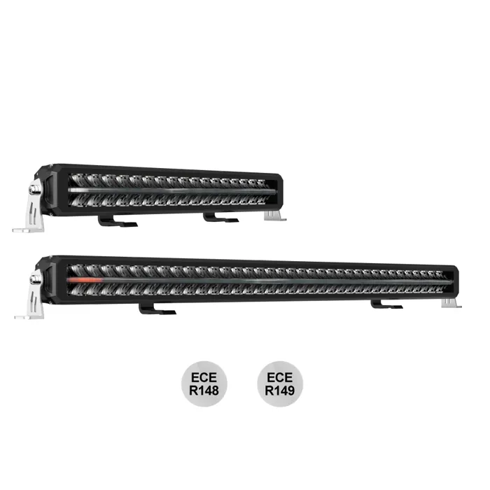 Dual Row LED Light Bar with DRL — Amber & White Beam
