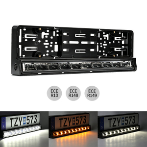 E-mark Certified License Plate Bracket with LED Driving Light Bar