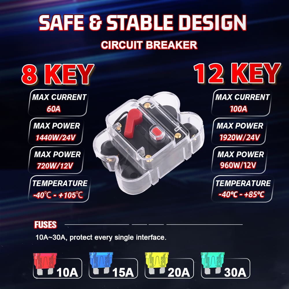 12 Gang Car Switch Panel Wholesale for 12V Vehicle and Boat-KZ-CP-12-RGB-ACC-WX-960E